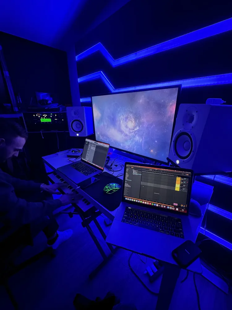 Milan recording studio session